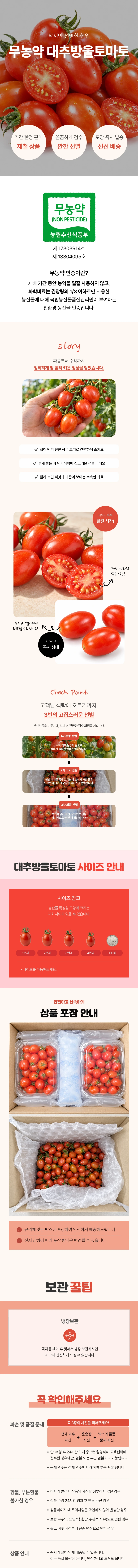 무농약 인증 대추방울토마토